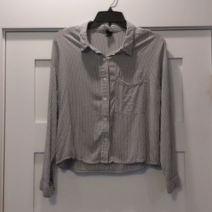 Gray and White Stripe Button Down